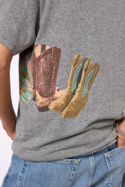 Tops & Tees<DAYDREAMER Kick Off Your Boots Tee Heathergrey