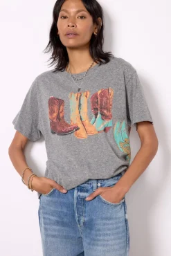Tops & Tees<DAYDREAMER Kick Off Your Boots Tee Heathergrey