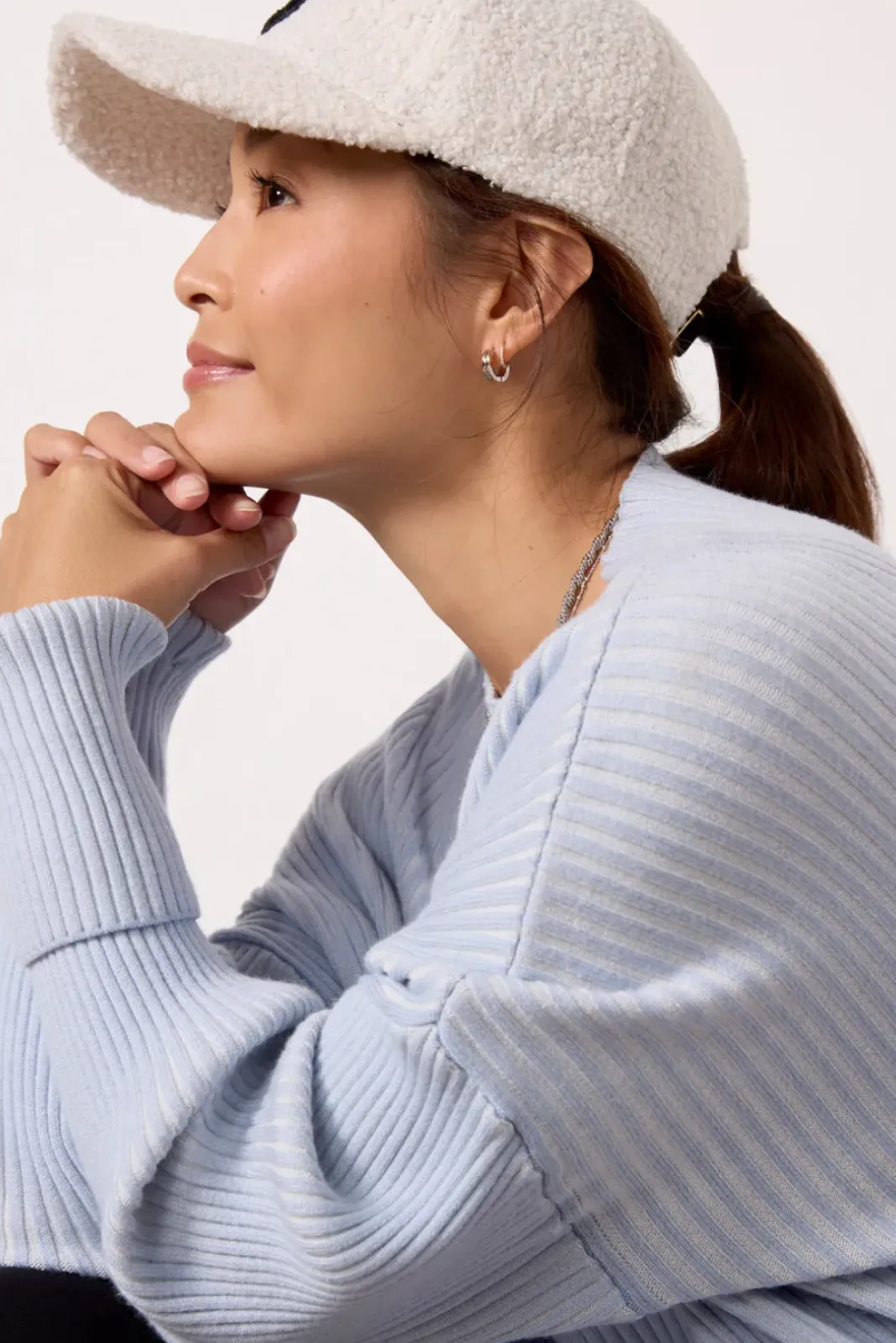 Sweaters<VARLEY Kingsley Mock Neck Knit Paleblue