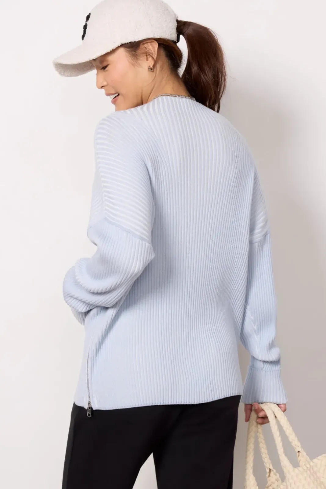 Sweaters<VARLEY Kingsley Mock Neck Knit Paleblue
