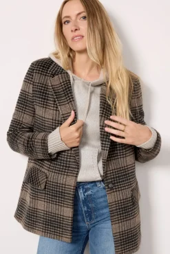 Blazers & Jackets<Z SUPPLY Kingston Relaxed Plaid Blazer Latte