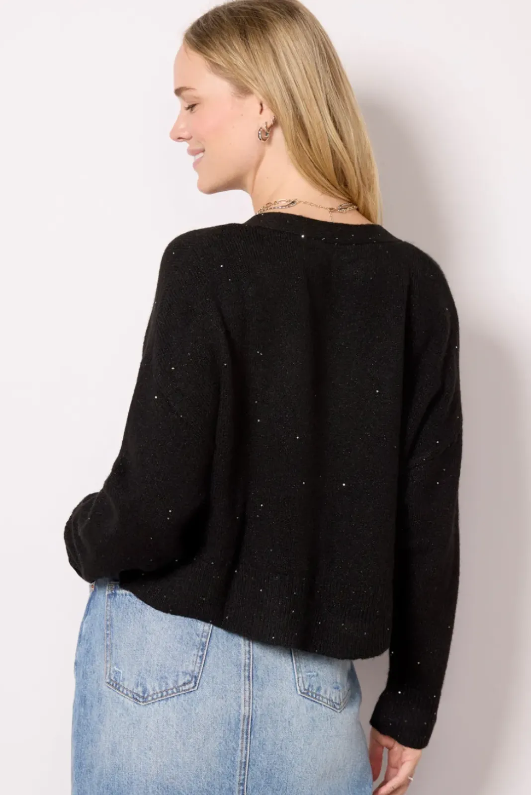 Sweaters<LNA Kiya Sparkle Cardigan Black