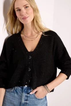 Sweaters<LNA Kiya Sparkle Cardigan Black