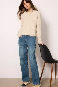 Sweaters<DESIGN HISTORY Kori Sequin Pullover Oatmeal