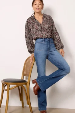 Tops & Tees<EVEREVE Kylie Ikat Blouse Navymulti