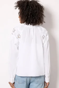 Tops & Tees<SANCTUARY Lace Popover Blouse White