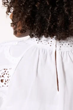 Tops & Tees<SANCTUARY Lace Popover Blouse White