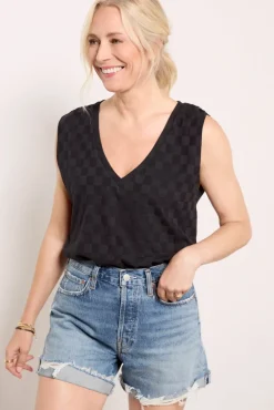 Tops & Tees<LNA Lag Check Tank Black