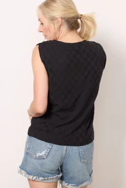 Tops & Tees<LNA Lag Check Tank Black