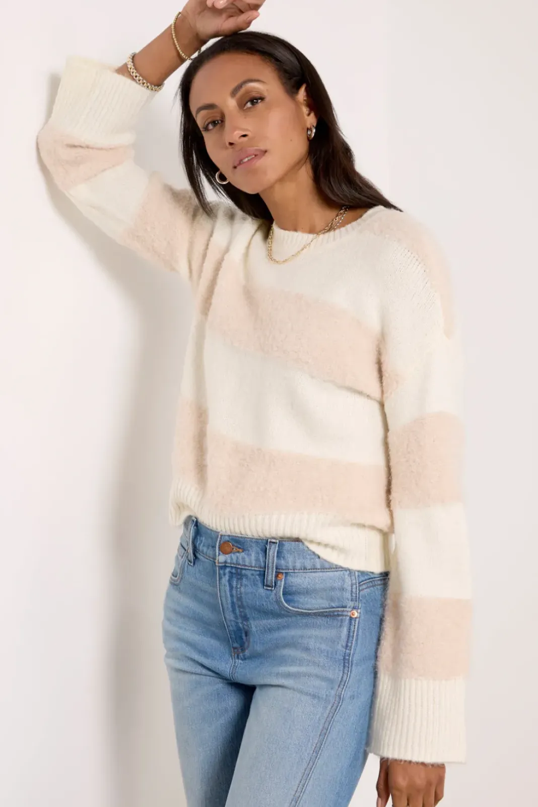 Sweaters<DESIGN HISTORY Lainey Pullover Creamstripe