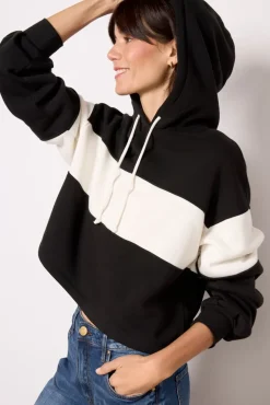Sweatshirts<Z SUPPLY Landing Colorblocked Hoodie Black/White