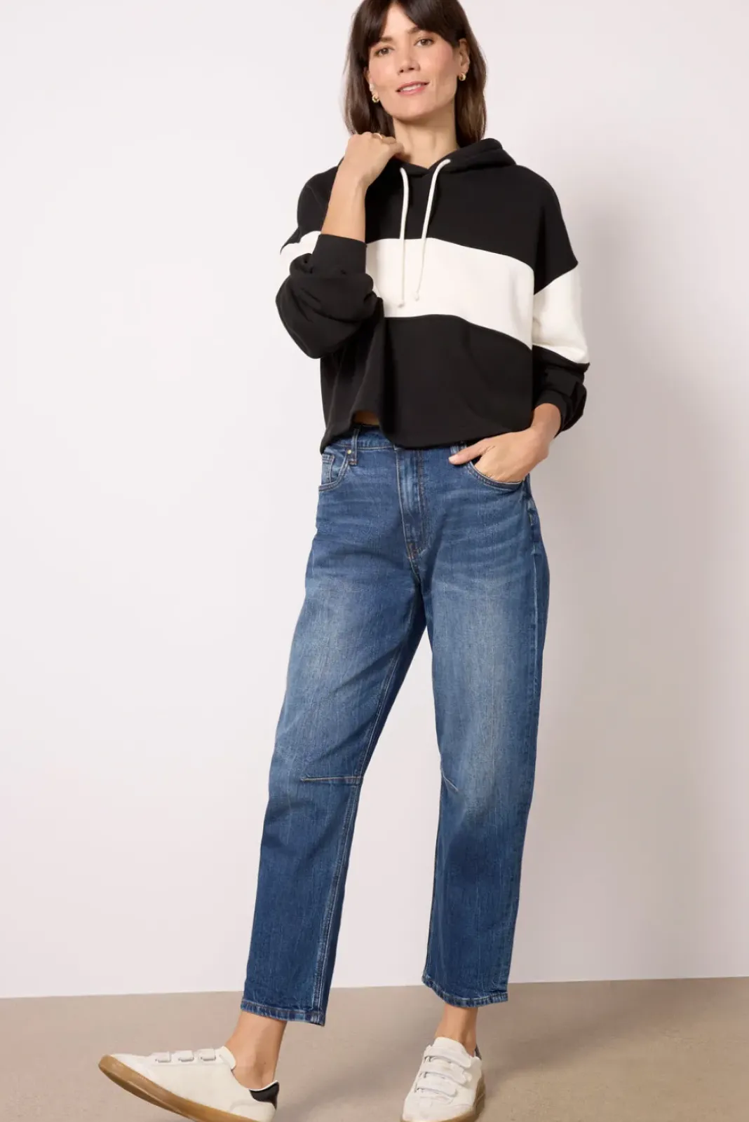 Sweatshirts<Z SUPPLY Landing Colorblocked Hoodie Black/White