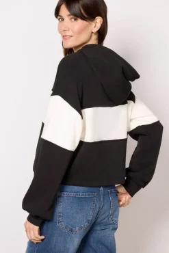 Sweatshirts<Z SUPPLY Landing Colorblocked Hoodie Black/White