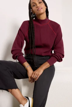 Tops & Tees<MICHAEL STARS Laney Mock Neck Thermal Top Beetroot