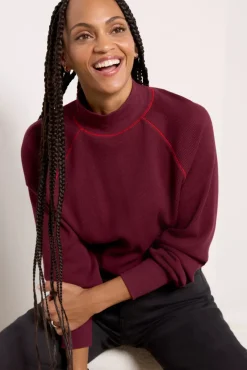 Tops & Tees<MICHAEL STARS Laney Mock Neck Thermal Top Beetroot