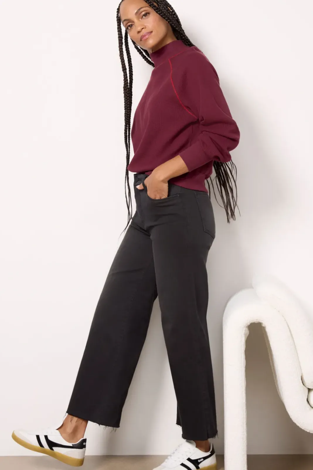 Tops & Tees<MICHAEL STARS Laney Mock Neck Thermal Top Beetroot
