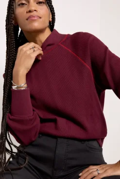 Tops & Tees<MICHAEL STARS Laney Mock Neck Thermal Top Beetroot