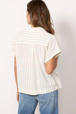 Tops & Tees<PISTOLA Lara Shirt Ivory/Sage