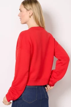 Sweaters<LNA Latigo V Neck Sweater Red