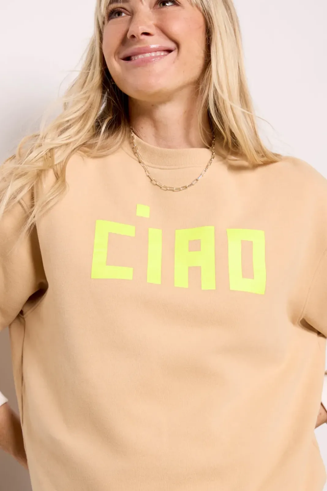 Sweatshirts<CLARE V. Le Drop Sweatshirt Sand