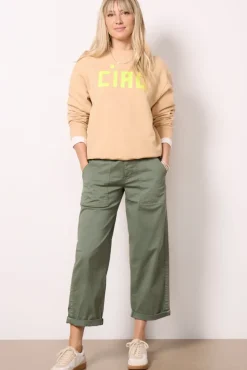 Sweatshirts<CLARE V. Le Drop Sweatshirt Sand