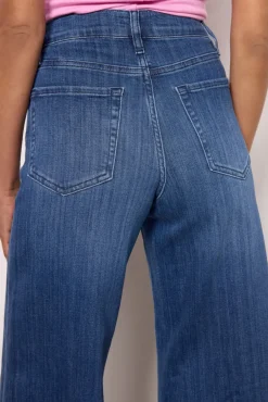 Jeans<FRAME Le Palazzo Crop Wide Released Hem Thunderstorm