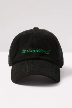 Hats<CLARE V. Le Weekend Baseball Hat Black/Green