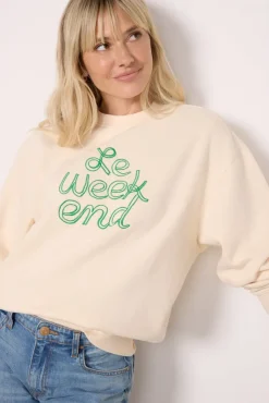 Sweatshirts<CLARE V. Le Weekend Oversized Sweatshirt Cream