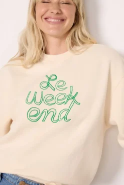 Sweatshirts<CLARE V. Le Weekend Oversized Sweatshirt Cream