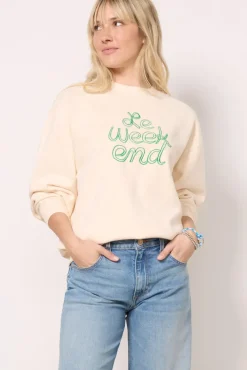 Sweatshirts<CLARE V. Le Weekend Oversized Sweatshirt Cream