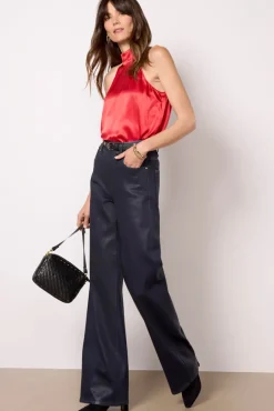 Matching Sets|Tops & Tees<RAILS Leah Satin Top Scarlet