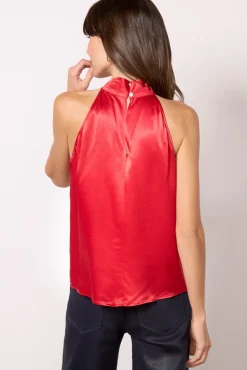 Matching Sets|Tops & Tees<RAILS Leah Satin Top Scarlet