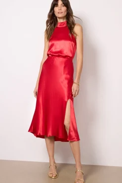 Matching Sets|Tops & Tees<RAILS Leah Satin Top Scarlet