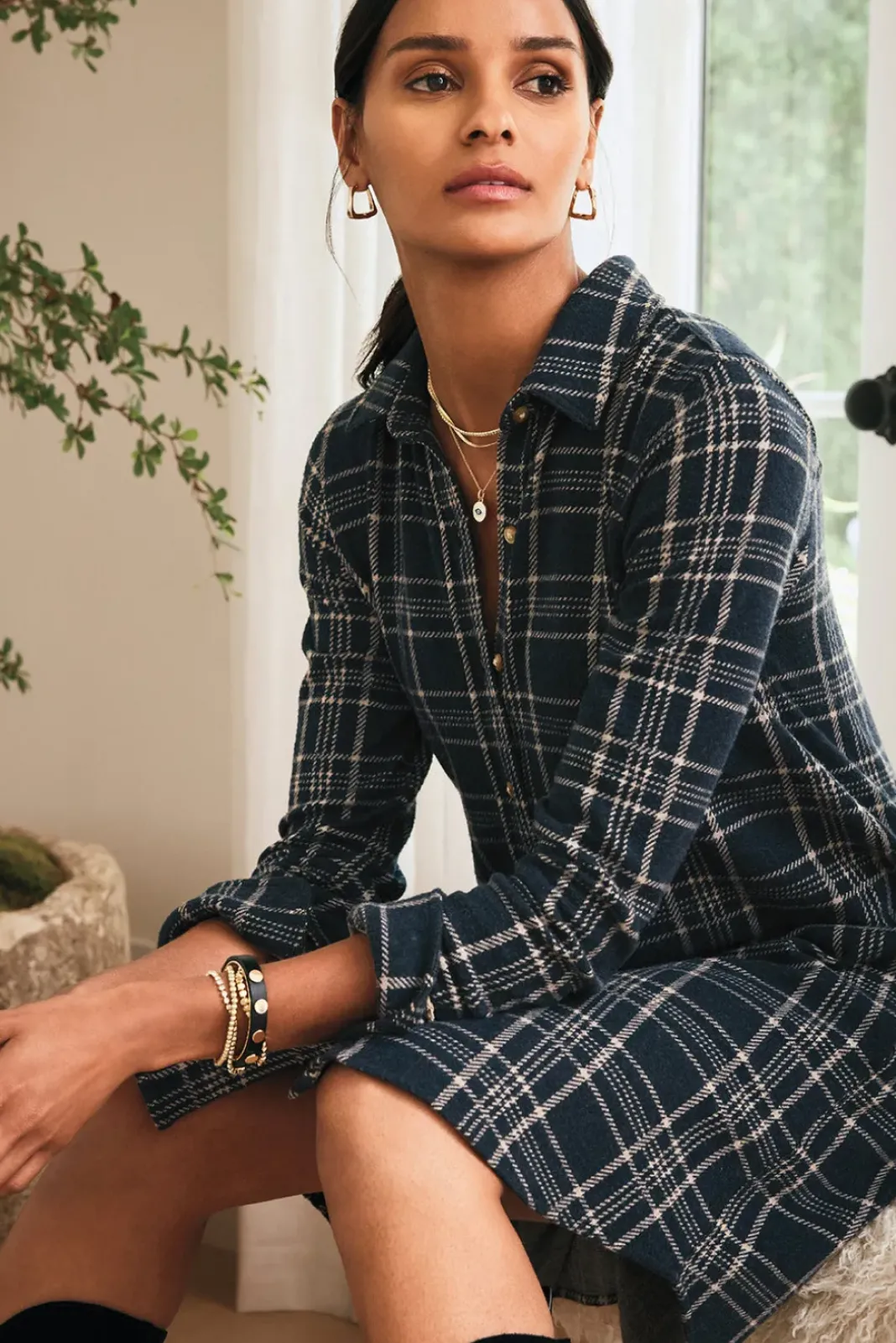 Dresses<FAHERTY Legend Sweater Dress Dakotaplaid