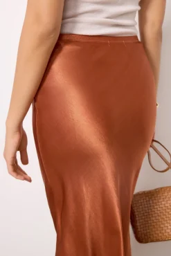Skirts<MICHAEL STARS Leila Bias Cut Midi Skirt Toffee