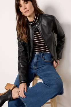 Blazers & Jackets<EVEREVE Lennox Racer Moto Black