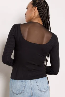 Tops & Tees<LA MADE Lenny Mesh Top Black