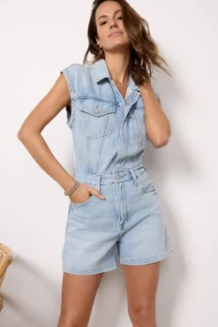 Jumpsuits & Rompers<PISTOLA Lenox Romper Denim