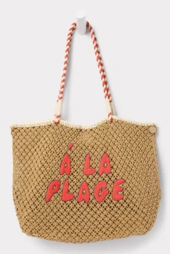 Bags<CLARE V. Lete Tote Tan/Navy/Poppy