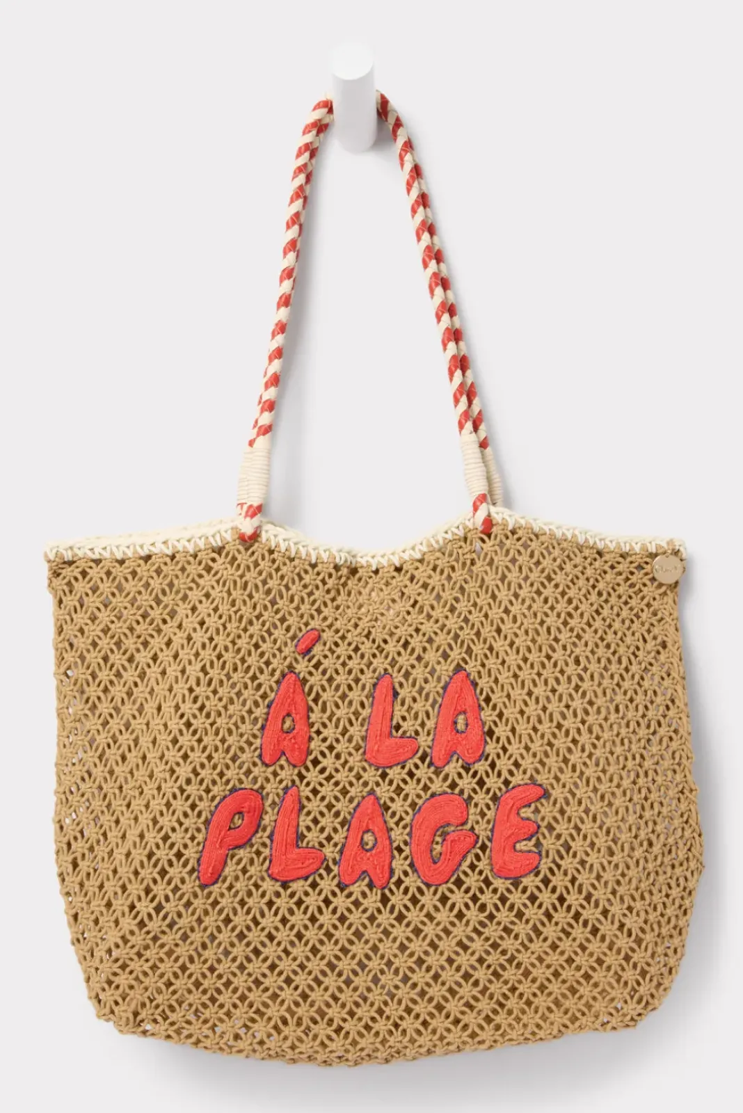 Bags<CLARE V. Lete Tote Tan/Navy/Poppy
