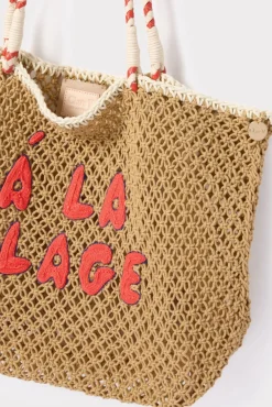 Bags<CLARE V. Lete Tote Tan/Navy/Poppy