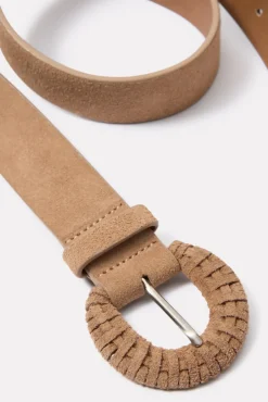 Belts<EVEREVE Liana Woven Buckle Belt Tansuede