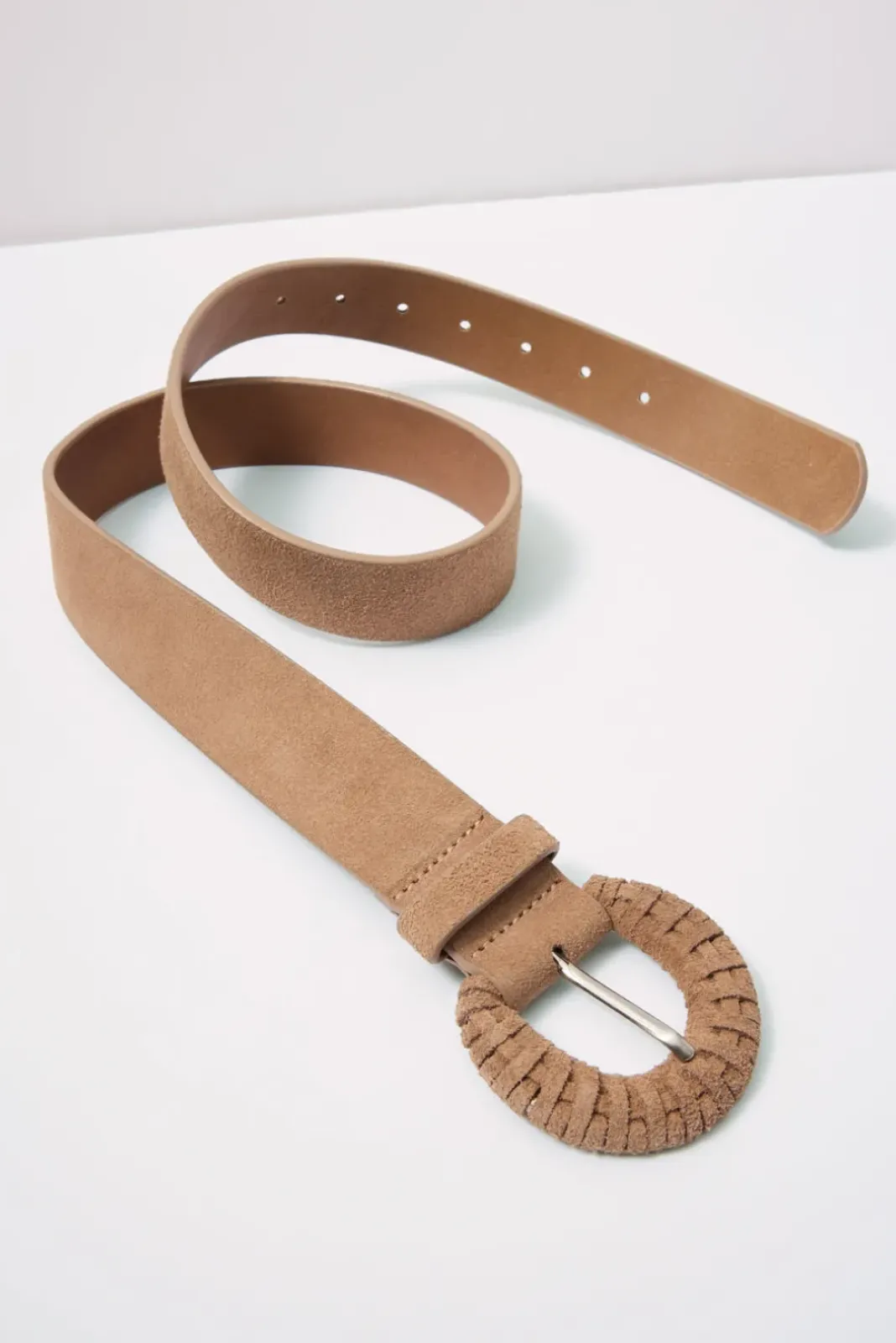 Belts<EVEREVE Liana Woven Buckle Belt Tansuede
