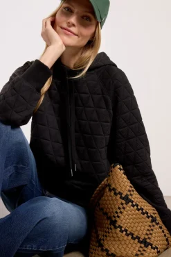 Sweatshirts<EVEREVE Lindsay Quilted Hoodie Black
