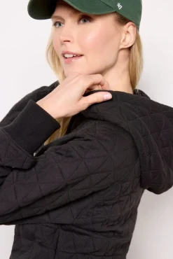 Sweatshirts<EVEREVE Lindsay Quilted Hoodie Black
