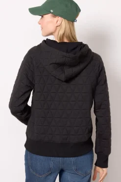 Sweatshirts<EVEREVE Lindsay Quilted Hoodie Black