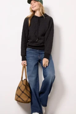 Sweatshirts<EVEREVE Lindsay Quilted Hoodie Black