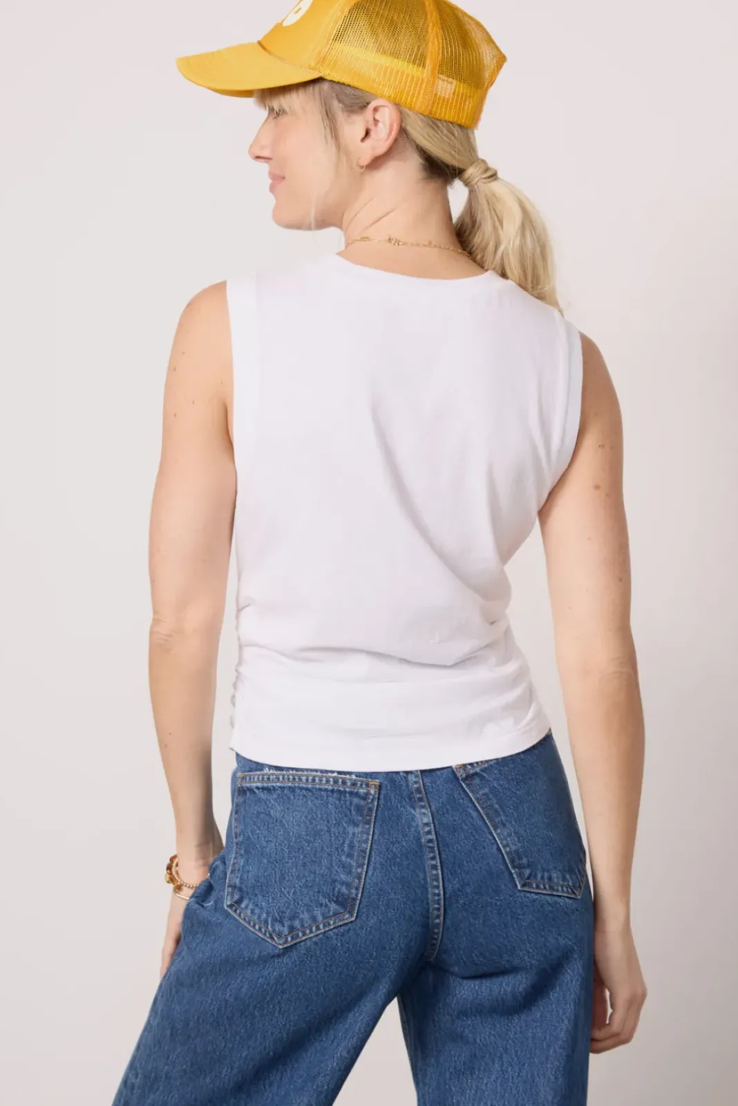 Tops & Tees<MICHAEL STARS Lola Ruched Tank White