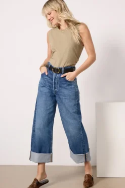 Tops & Tees<MICHAEL STARS Lola Ruched Tank Olive
