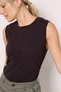 Tops & Tees<MICHAEL STARS Lola Ruched Tank Black